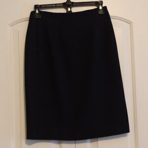 Nygard Collection Navy Zip Back Midi Lined Skirt Petite Size 4 Classic Office